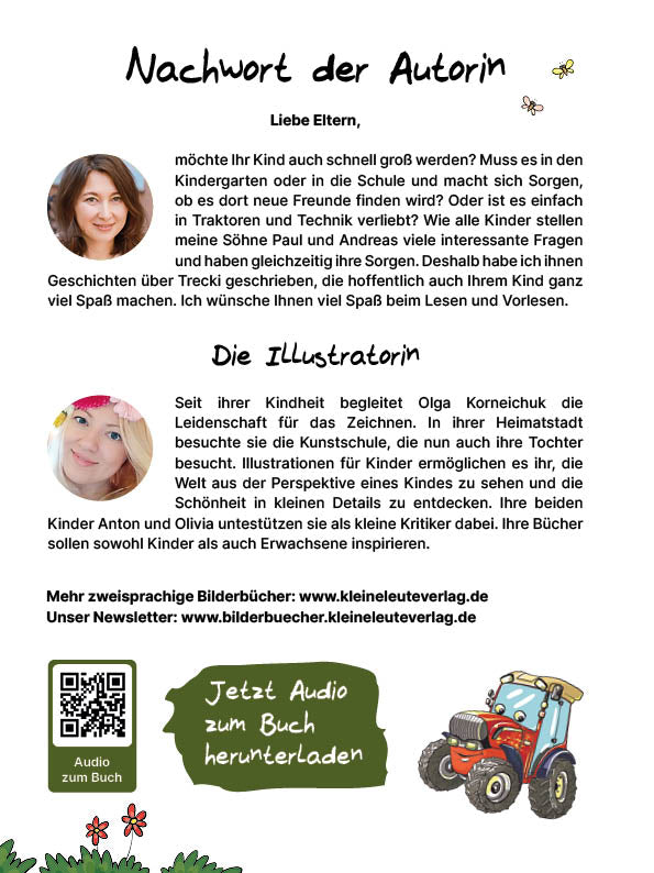 Der kleine Trecki: Ein kleiner Traktor, der groß werden möchte – Little Trecki:  A Little Tractor That Wants to be Big: Bilderbuch in Deutsch und Englisch