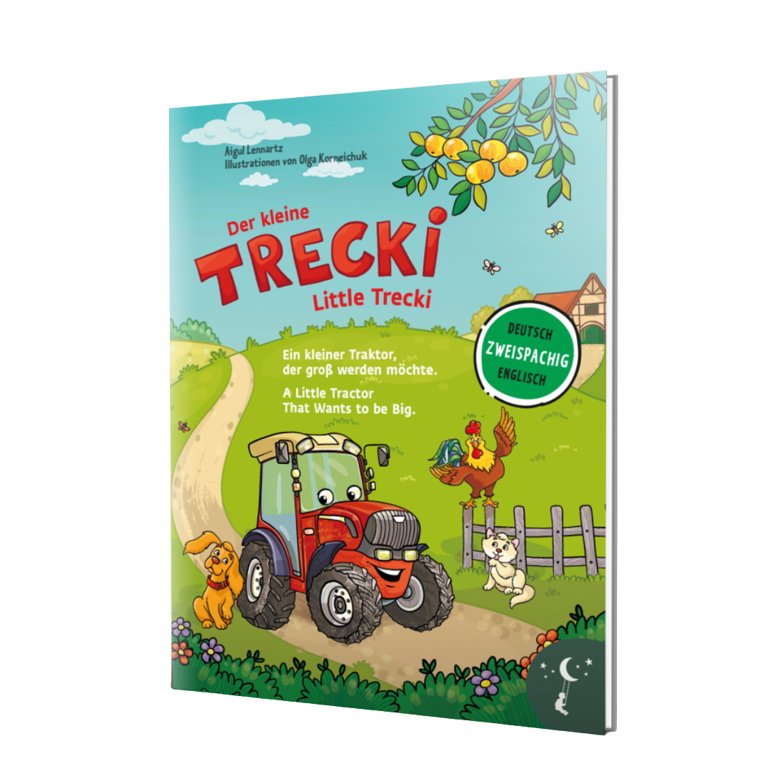Der kleine Trecki: Ein kleiner Traktor, der groß werden will - Deutsch und Englisch